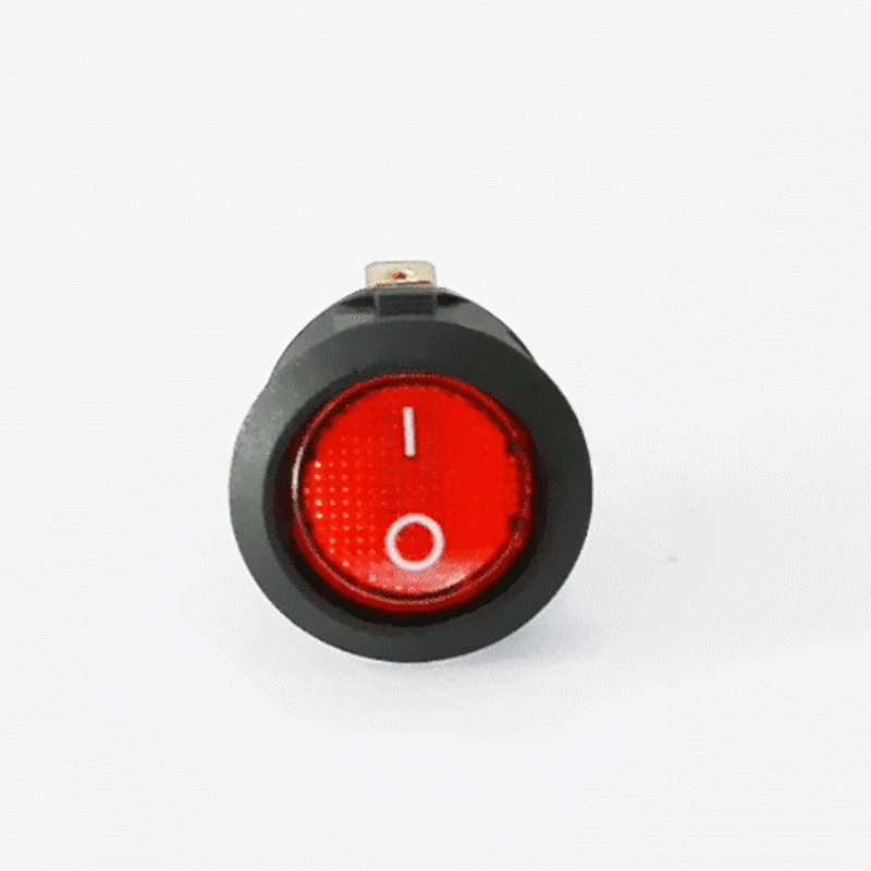 Переключатель 1 клавиша 1NO 23мм с подсветкой красный неон 220V [s2040001] e.switch.key.01 E.NEXT