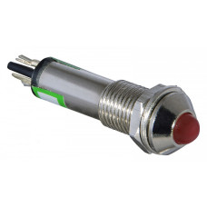 Лампа сигнальная 8мм красный LED 24V AC/DC металл [A0140030088] AD22B-8 АСКО