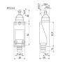 Вимикач кінцевий 1NO+1NC 5A 230V шток з горизонтальним роликом [s0070009] e.limitswitch.05 E.NEXT