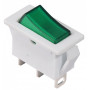 Переключатель 1 клавиша 1NO 28мм с подсветкой зеленый неон 220V [A0140040041] KCD3-101N-13 GR/WH АСКО