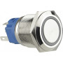 Кнопка металлическая плоская 1NO+1NC 19мм с подсветкой зеленый LED 24V [A0140010138] TYJ 19-271 АСКО