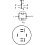 Кнопка металева пласка 1NO+1NC 22мм з підсвічуванням зелений LED 24V [A0140010141] TYJ 22-271 АСКО