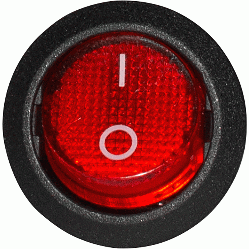 Переключатель 1 клавиша 1NO 23мм с подсветкой красный неон 220V [s2040001] e.switch.key.01 E.NEXT