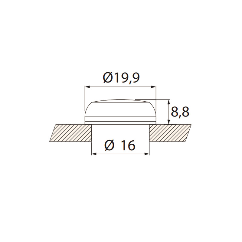 Лампа сигнальная 16мм матовая красный LED 24V AC/DC [4771600] ECLI-16-024C-R ETI