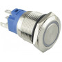 Кнопка металлическая плоская 1NO+1NC 19мм с подсветкой зеленый LED 24V [A0140010138] TYJ 19-271 АСКО