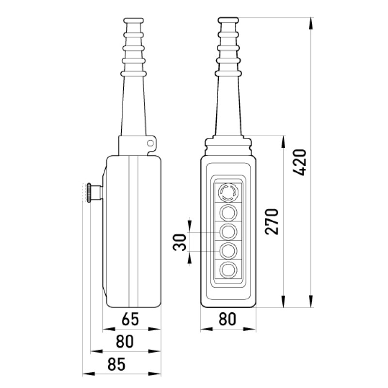 Тельферний пост 4-положення 4NO+5NC з блокуванням IP65 [s007011] e.cs.stand.xac.a.4813.2 E.NEXT