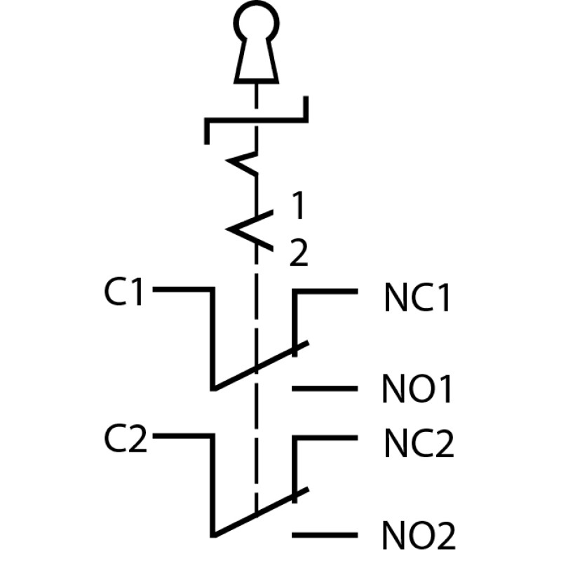Кнопка металлическая 2NO+2NC 19мм 3 позиционная с ключом [A0140010214] TY 19C-K11/3 АСКО