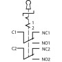 Кнопка металлическая 2NO+2NC 19мм 3 позиционная с ключом [A0140010214] TY 19C-K11/3 АСКО