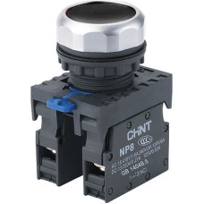 Кнопка управления 1NO+1NC 22мм без подсветки черная IP65 [667112] NP8-11BN/2 CHINT