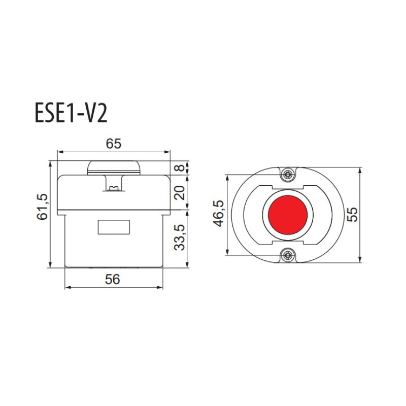 Пост одномісний "Стоп" 230V 1NC IP65 [4771440] ESE1-V2 ETI