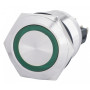Кнопка металева пласка 1NO+1NC 22мм з підсвічуванням зелений LED 24V [A0140010141] TYJ 22-271 АСКО