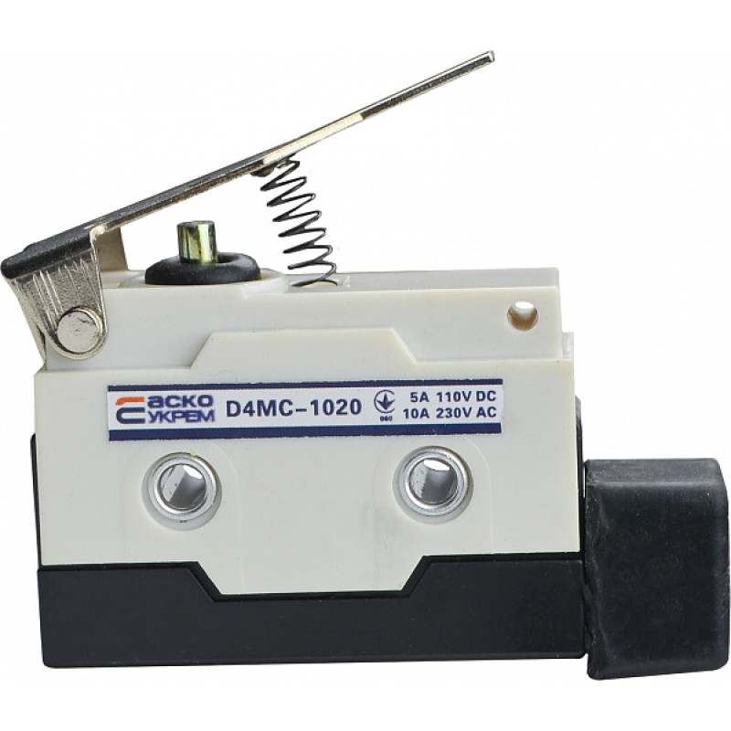 Мікроперемикач 1NO+1NC 10А 250V IP54 коротка планка [A0050040015] D4MC-1020 АСКО