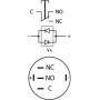 Кнопка металлическая плоская 1NO+1NC 19мм с подсветкой зеленый LED 24V [A0140010138] TYJ 19-271 АСКО