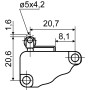Микропереключатель 1NO+1NC 15А 250V IP20 пластмассовый ролик на короткой планке [A0050040019] V-15-51C25 АСКО