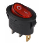 Переключатель овальный 1 клавиша 1NO 25мм с подсветкой красный неон 220V [A0140040087] KCD1-9-101N R/B АСКО