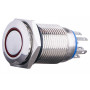 Кнопка металлическая плоская 2NO+2NC 16мм с подсветкой красный LED 220V с фиксацией [A0140010103] TYJ 16-362 АСКО