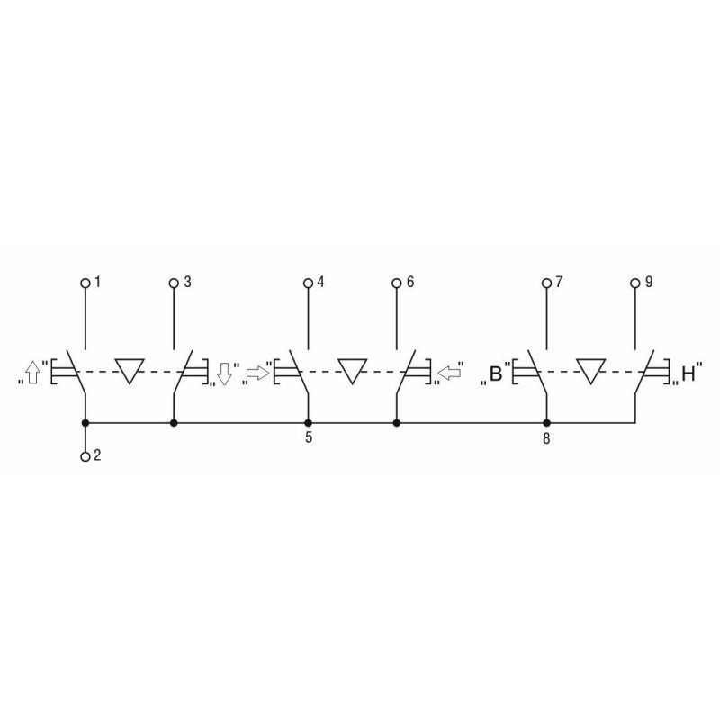 Тельферный пост 6-положений 6NO одна скорость IP54 [BPU10-6] ПКТ-63 УЕК