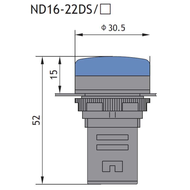 Лампа сигнальная 22мм красный LED 24V АC/DC [592938] ND16-22DS/2 АСКО