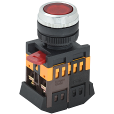 Кнопка управления 1NO+1NC 22мм с подсветкой красный неон 230V [BBT30-ABLFS-K04] ABLFS-22 УЕК