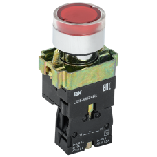 Кнопка управления 1NO 22мм с подсветкой красный LED 230V [BBT50-BW-K04] LAY5-BW3461 УЕК