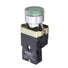 Кнопка управления 1NO 22мм с подсветкой зеленый неон 220V [A0140010021] XB2-BW3371 АСКО