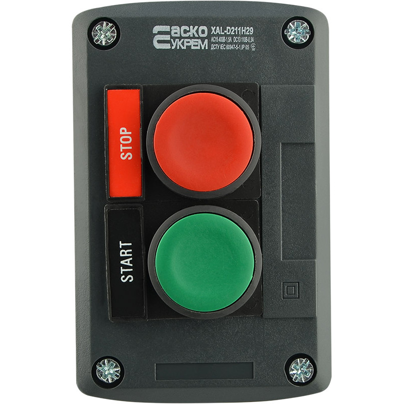 Пост двомісний "Старт-Стоп" 2.5А(220V) 1NO+1NC IP54 [A0140020060] XAL-D211H29 АСКО