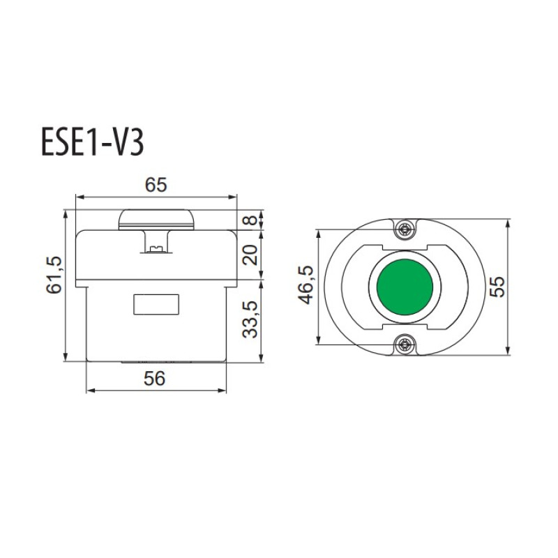 Пост одномісний "Старт" 230V 1NO IP65 [4771441] ESE1-V3 ETI