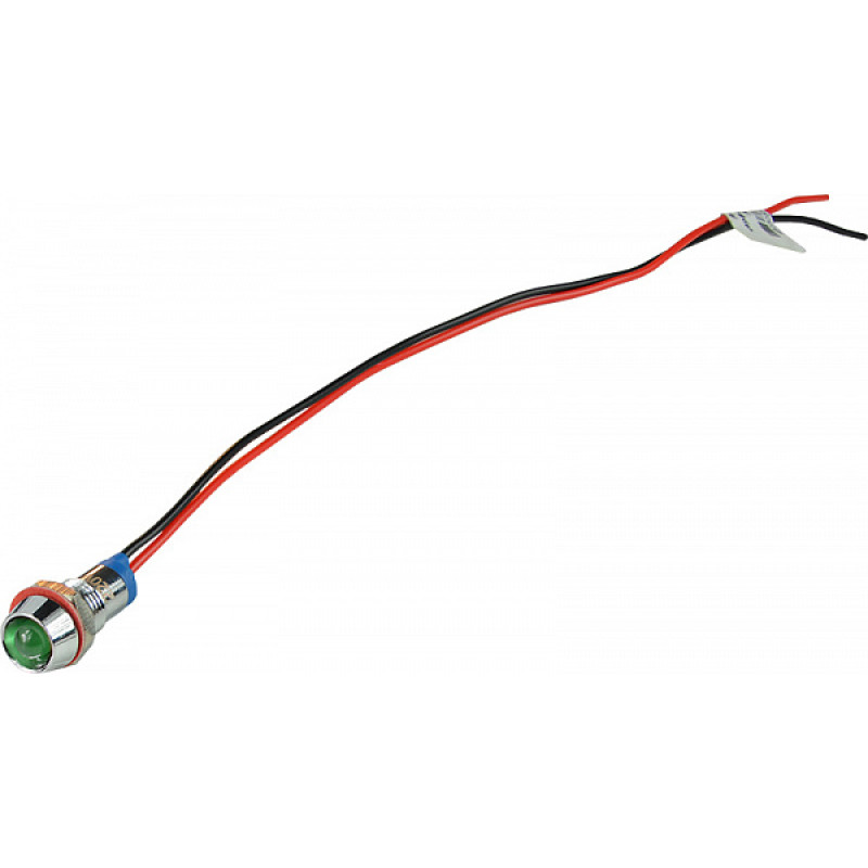 Лампа сигнальная 8мм зеленый LED 220V AC металл [A0140030216] AС22C-8 АСКО