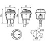 Переключатель круглый 1 клавиша 1NO 23мм с подсветкой синий неон 220V IP65 [A0140040076] KCD1-5-101NW BL/B АСКО
