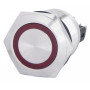 Кнопка металлическая плоская 1NO+1NC 22мм с подсветкой красный LED 24V [A0140010142] TYJ 22-271 АСКО