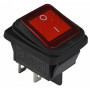 Переключатель 1 клавиша 2NO 28.5мм с подсветкой красный неон 220V IP54 [A0140040114] KCD2-201NW R/B АСКО