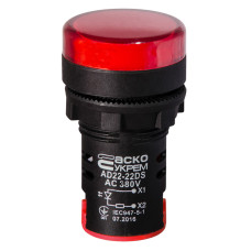 Лампа сигнальная 22мм красный LED 380V АC [A0140030150] AD22-22DS АСКО