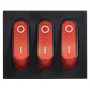 Переключатель 3 клавиши 3NO 35мм с подсветкой красный неон 220V [A0140040120] KCD2-3101N R/B АСКО