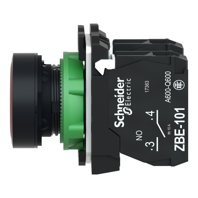 Кнопка управления 1NO+1NC 22мм без подсветки красная [XB5AA45] Harmony XB5 Schneider Electric