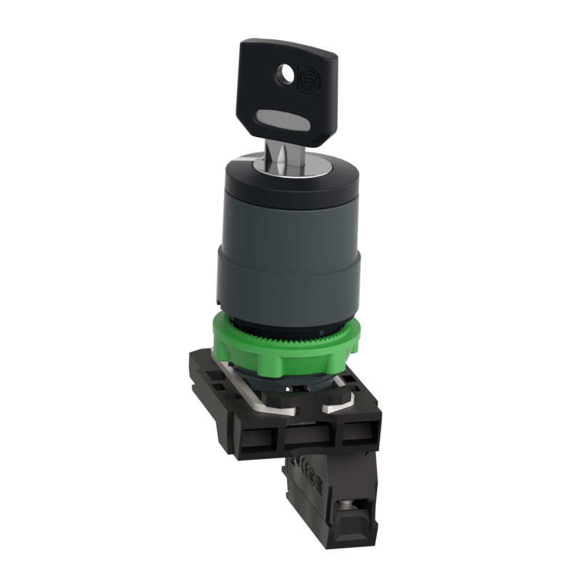 Переключатель "I-O" 1NO 22мм без подсветки черный с ключом [XB5AG61] Harmony XB5 Schneider Electric