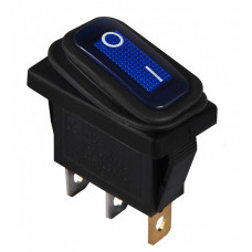 Переключатель 1 клавиша 1NO 28мм с подсветкой синий неон 220V IP54 [A0140040038] KCD3-101NW BL/B АСКО