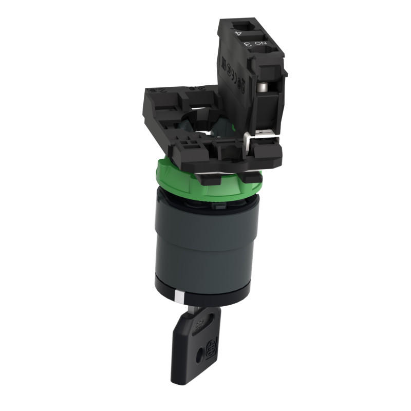 Переключатель "I-O" 1NO 22мм без подсветки черный с ключом [XB5AG61] Harmony XB5 Schneider Electric