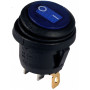 Переключатель круглый 1 клавиша 1NO 23мм с подсветкой синий неон 220V IP65 [A0140040076] KCD1-5-101NW BL/B АСКО