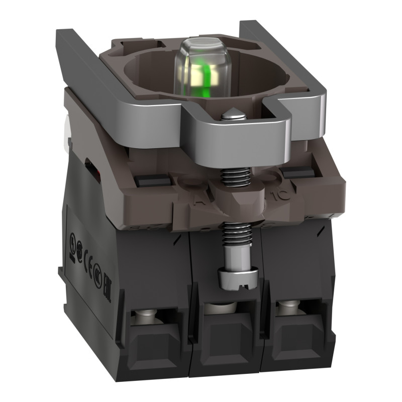 Кнопка с подсветкой 1NO+1NC LED белая 24V [ZB4BW0B15] Harmony XB4 Schneider Electric
