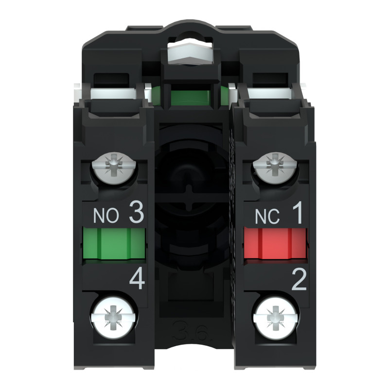 Кнопка управления 1NO+1NC 22мм без подсветки красная [XB5AA45] Harmony XB5 Schneider Electric