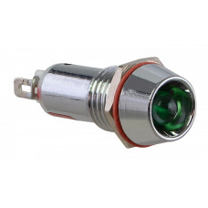 Лампа сигнальная 10мм зеленый LED 220V AC металл [A0140030123] AD22C-10 АСКО