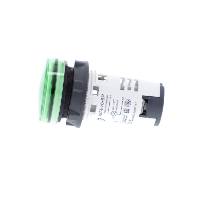 Лампа сигнальная 22мм 24V AC/DC LED зеленый [XB7EV03BP] Harmony XB7 Schneider Electric