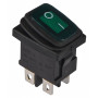 Перемикач 1 клавіша 2NO 19.2мм з підсвічуванням зелений неон 220V IP65 [A0140040066] KCD1-4-201NW GR/B АСКО