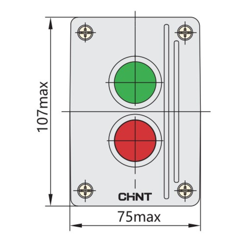 Пост двомісний "Старт-Стоп" 3А(240V) 1NO+1NC IP54 [587064] NPH1-2001 CHINT