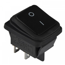Переключатель 1 клавиша 2NO 28.5мм без подсветки черная IP54 [A0140040113] KCD2-201W B/B АСКО