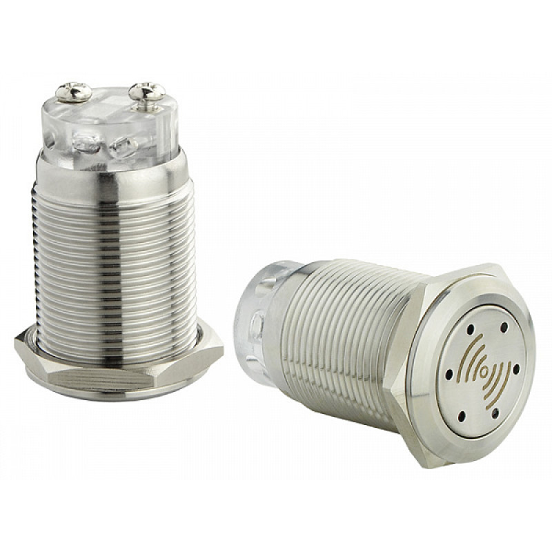 Зуммер металлический 19мм с подсветкой красный LED 230V [A0140010218] TY 19C-SM АСКО