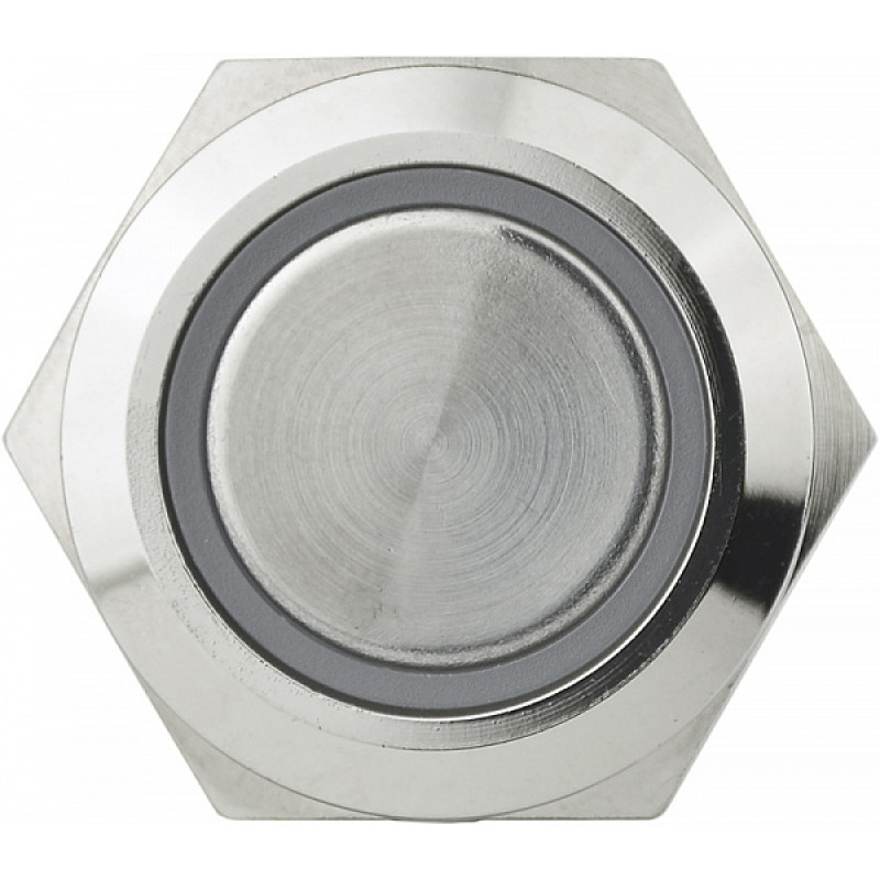 Кнопка металлическая плоская 1NO+1NC 19мм с подсветкой красный LED 24V [A0140010139] TYJ 19-271 АСКО