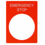 Табличка маркувальна установочний Ø22мм "STOP" червона для кнопок XB2 [A0140010075] АСКО