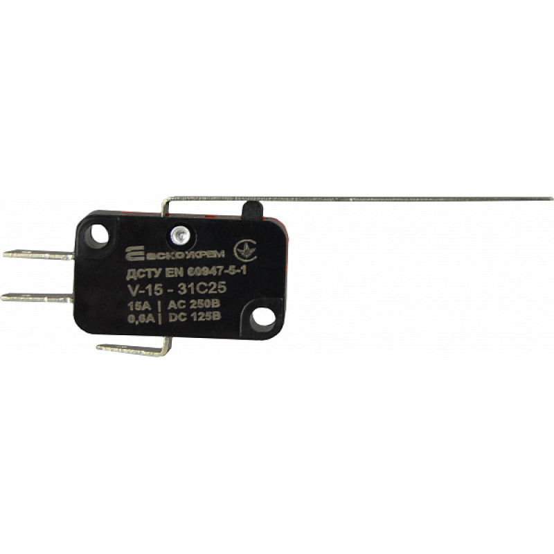 Микропереключатель 1NO+1NC 15А 250V IP20 длинная планка [A0050040023] V-15-31C25 АСКО