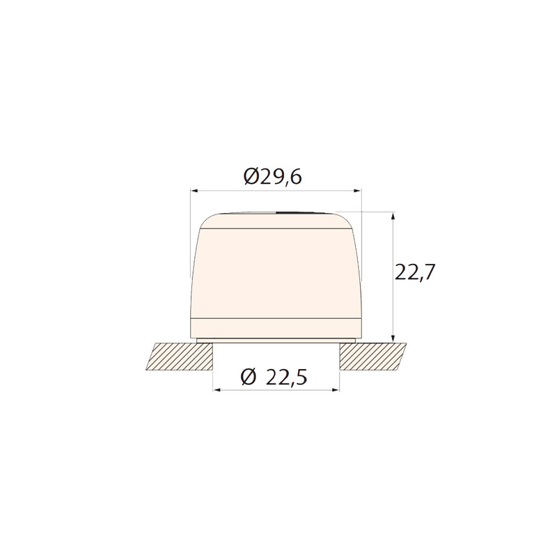 Зумер 22мм 24V DC 60dB з підсвічуванням LED червоний блимаючий [4771552] EBUZ-L-024C ETI